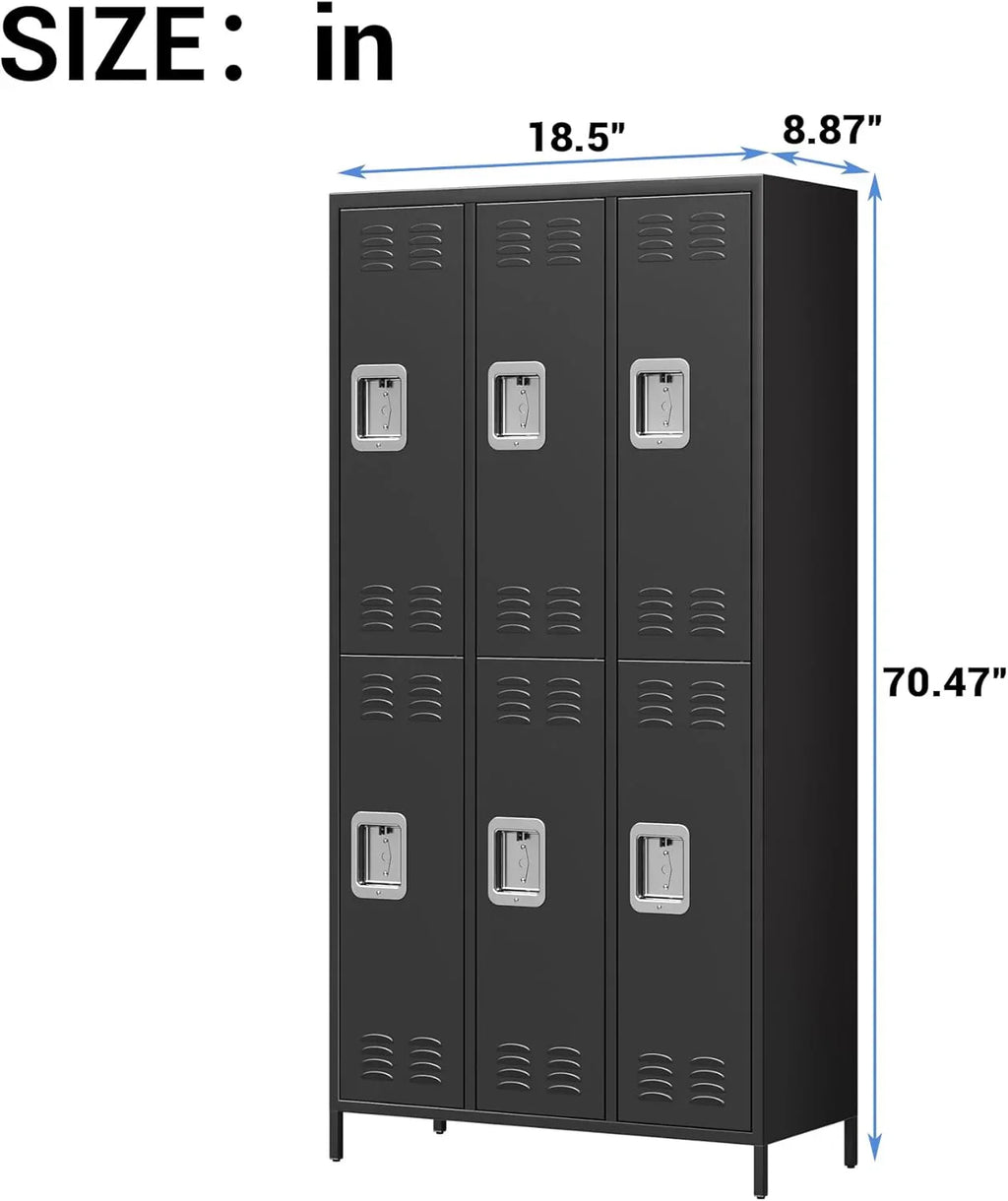 GAOMON Locker for Employees 6 Doors Locker Cabinet with Hooks Storage Locker wourant