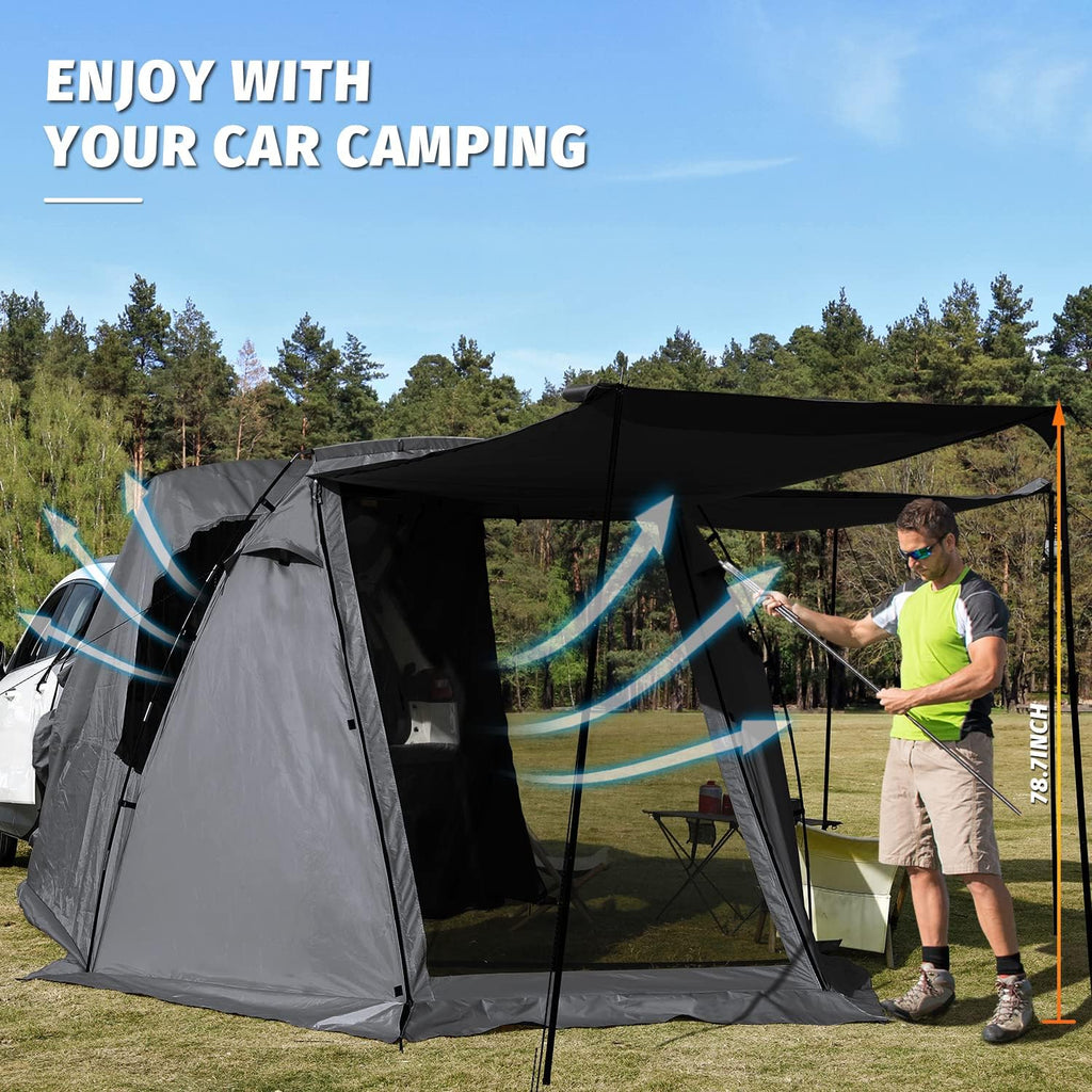 KAMPKEEPER SUV Car Tent Tailgate Shade Awning Tent for Camping Vehicle Camping Tents wourant