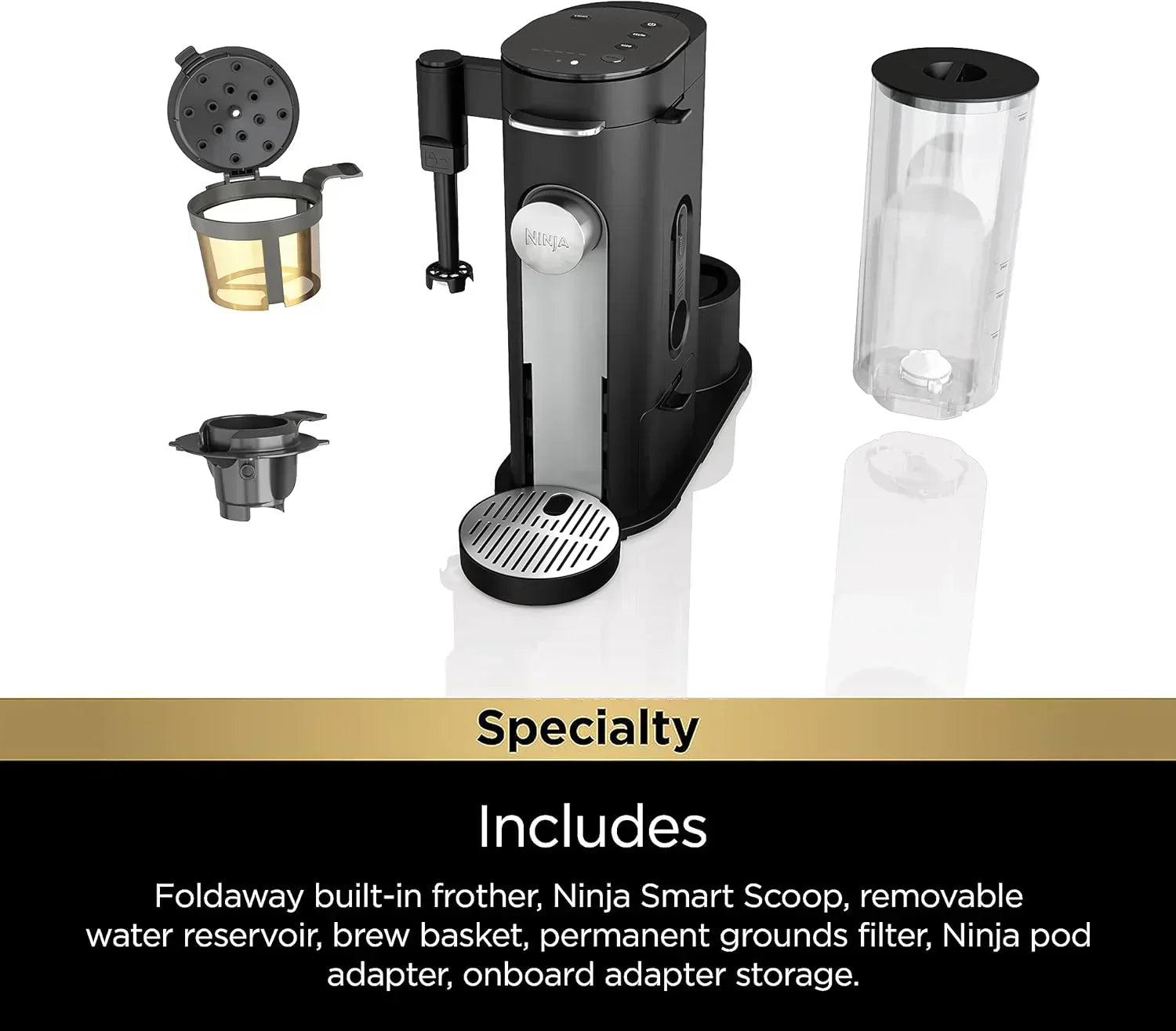Ninja Single Serve Coffee Maker 56 oz Reservoir Stone wourant