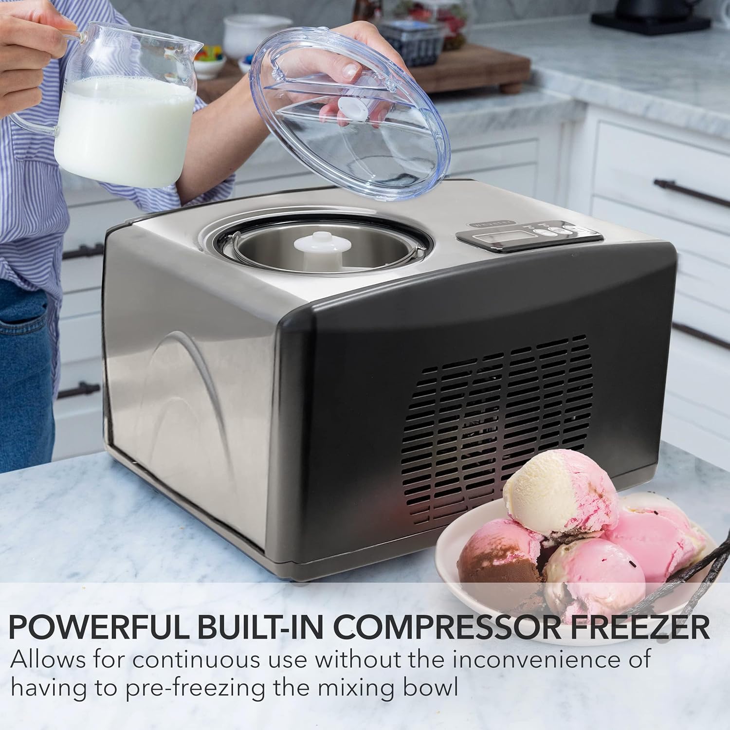 Whynter ICR-300SS 0.5-Quart Stainless Steel Rolled Ice Cream Maker With Compressor wourant