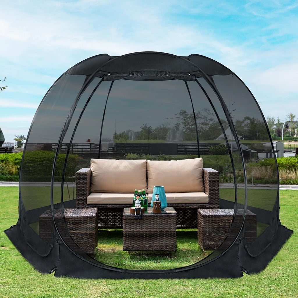 Screen gazebo, sleeps 6-10-15 people Igloo-style canopy tent with mosquito net on the sides Perfect for garden, patio, backyard wourant