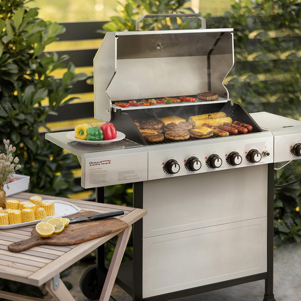 Royal Gourmet GA5401T 5-Burner BBQ Liquid Propane Gas Grill Stainless Steel 61000 BTU Output wourant