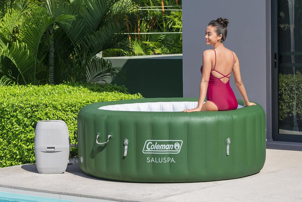 Bestway Palm Springs 4 to 6 Person EnergySense Smart AirJet Plus Inflatable Hot Tub Outdoor Spa with 140 AirJets and Insulated Cover wourant