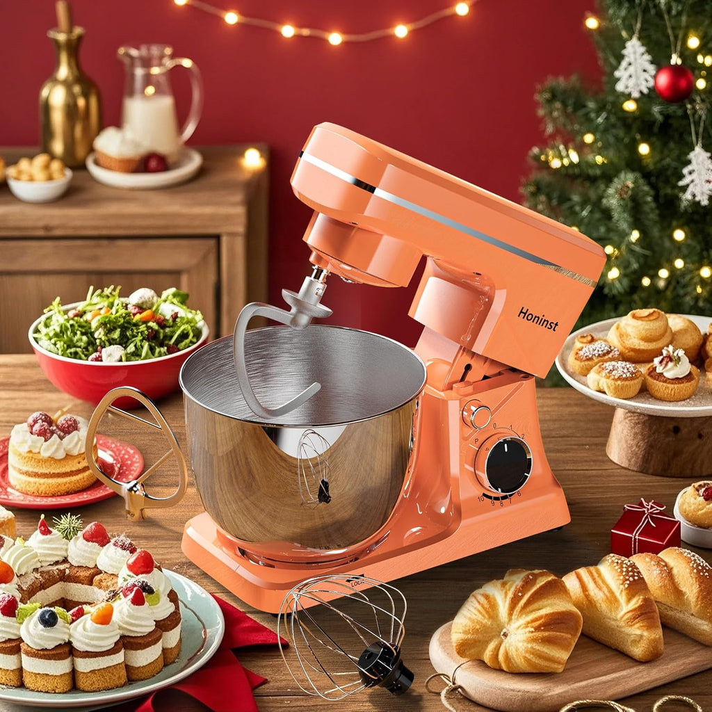 10-Speed Stand Mixer with 8-in-1 Splash Guard, Tilt Head, 6-Quart Stainless Steel Bowl + Dishwasher-Safe Dough Hook/Whisk/Blender/Scraper wourant