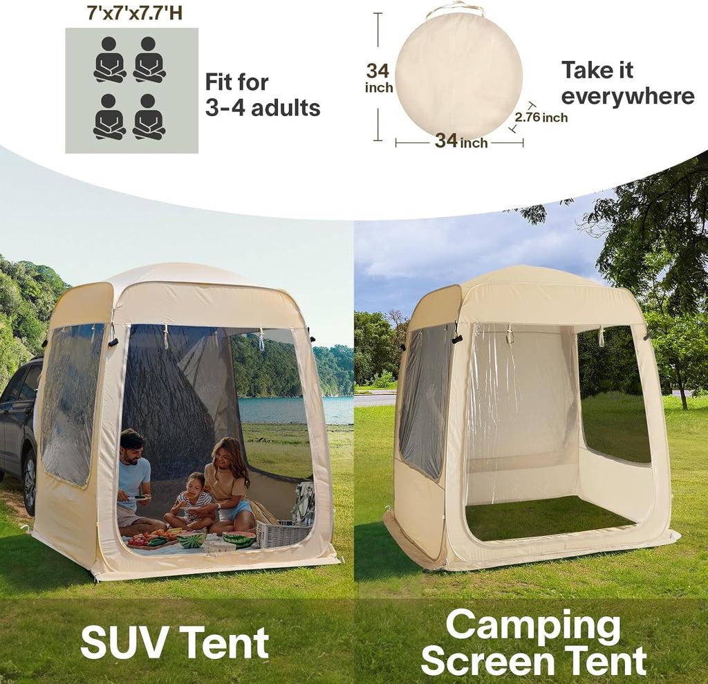 Alvantor Screen House Gazebo, 6-10-15 Person Pop Up Igloo Screened Canopy Tent with Mosquito Netting Sides, Instant UV Resistant Sun Shelter for Garden, Patio, Backyard wourant