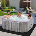 4-6 Person Inflatable Hot Tub, Portable Outdoor Spa with 130 Air Jets, Circulation Heating wourant