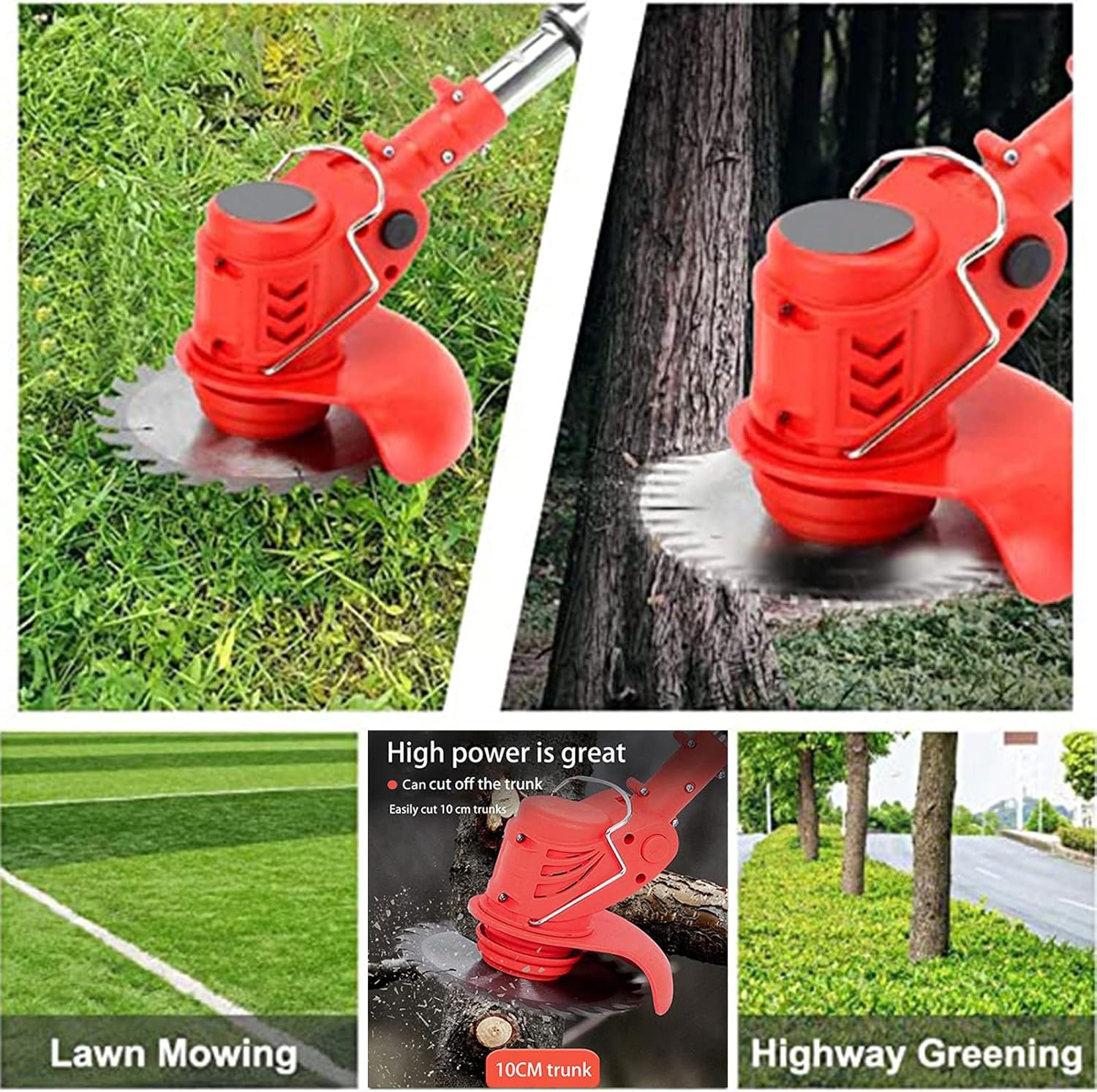 Weed Wacker Electric Cordless Grass Trimmer with 3Types Blades Included 2Pcs 24v 4Ah wourant