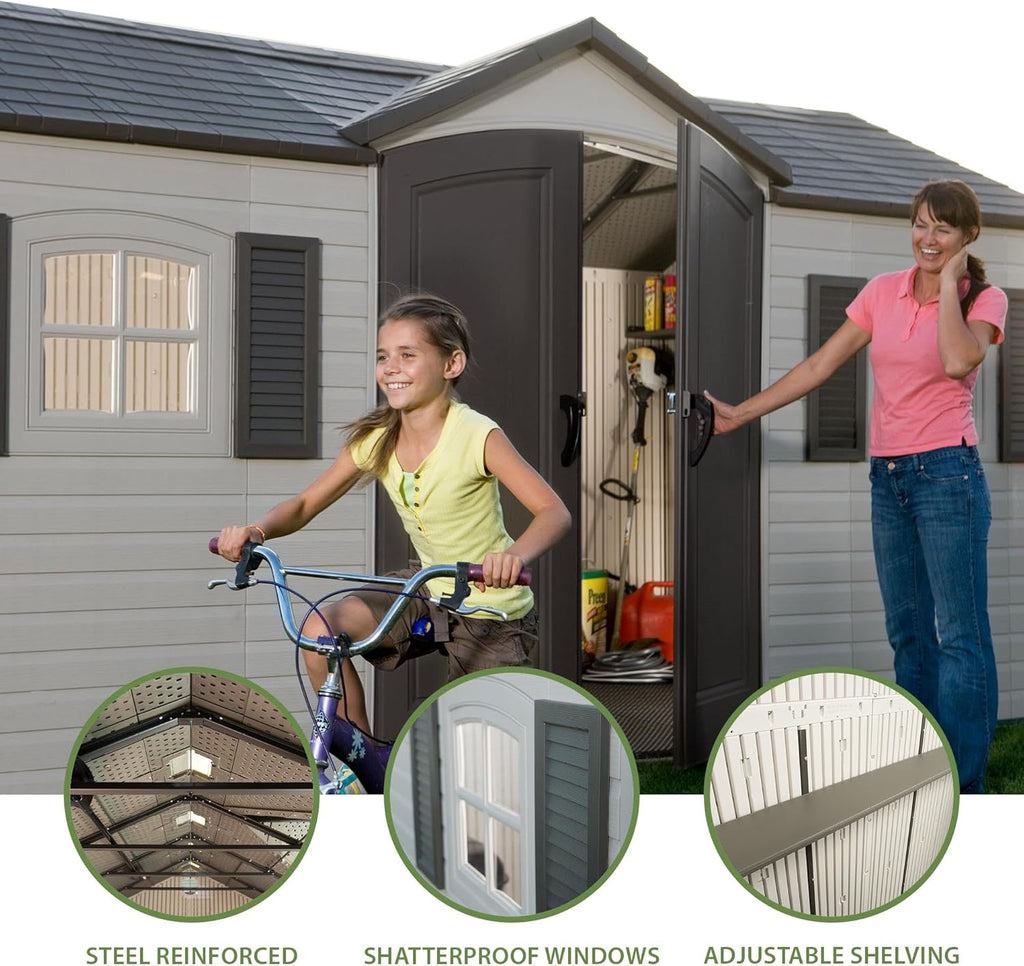 Lifetime 6446 Outdoor Storage Shed, 8 x 15 Foot, Desert Sand wourant