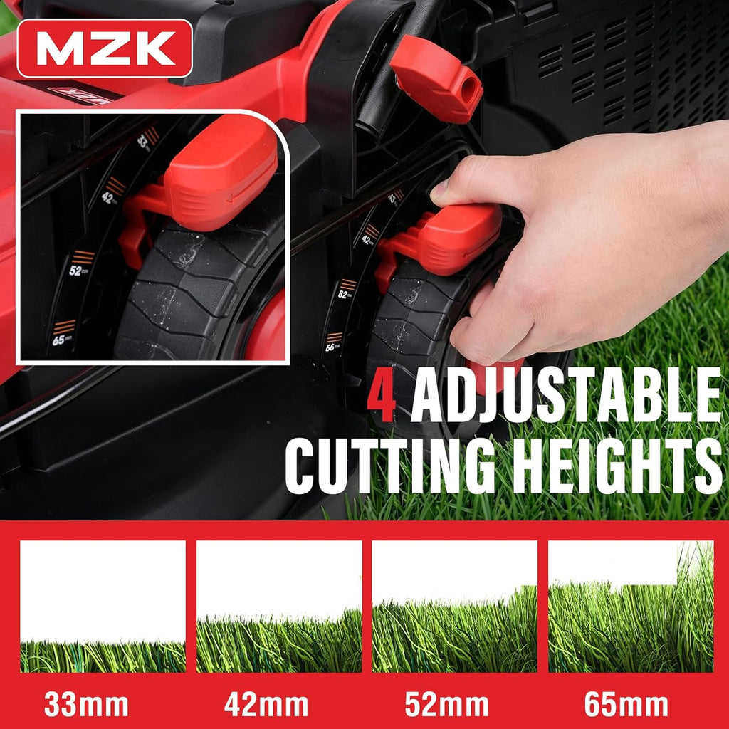 MZK 20V 13" Electric Lawn Mower, Brushless Cordless Lawn Mower with 4-Position Height wourant