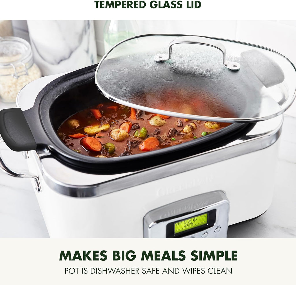 8-in-1 Programmable 6QT Electric Slow Cooker with Dishwasher-Safe Lid and Removable Base wourant