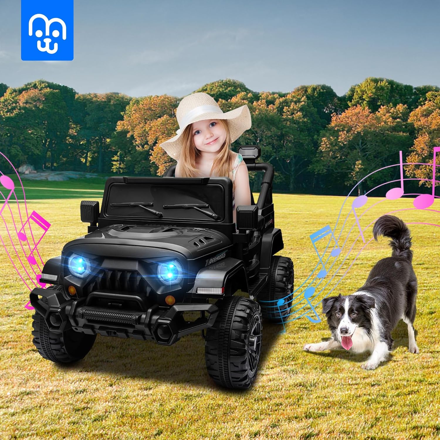 12V Kids Electric Ride on Truck Car Remote Control, Twin 35W Motors 3.5MPH Max Speed, Bluetooth USB Music Player, 4 Wheels Suspension LED Lights Safety Belt, Gift for Boy & Girl-Rosy wourant