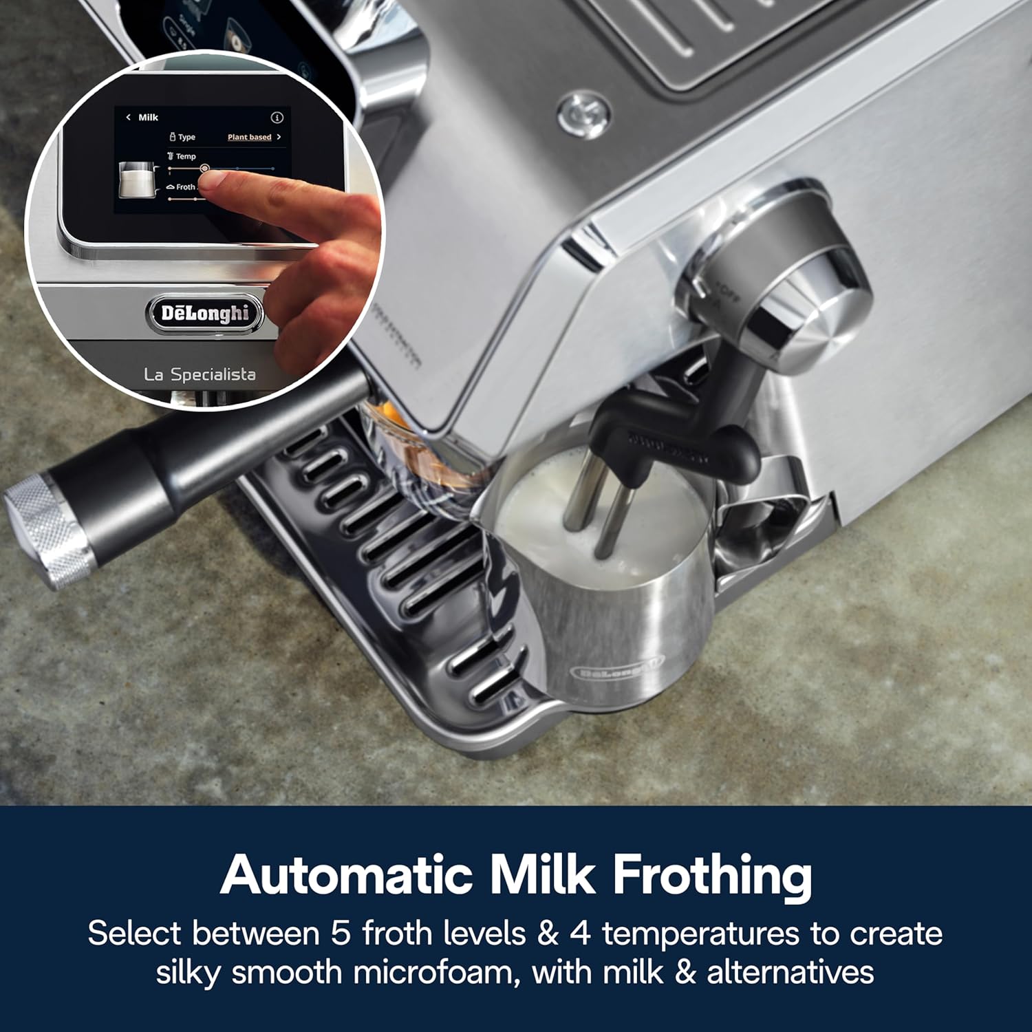De'Longhi La Specialista Touch Espresso Machine with Grinder & Milk Frother ?Cold Brew & Iced Coffee Maker, Burr Grinder, 10 Drink Presets, Compact Bean to Cup, Award-Winning Italian Design woonhhop
