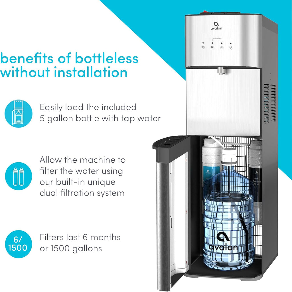 Avalon A3F Bottom Loading Water Cooler Dispenser with BioGuard-3 Temperature Settings-UL-Filtered wourant