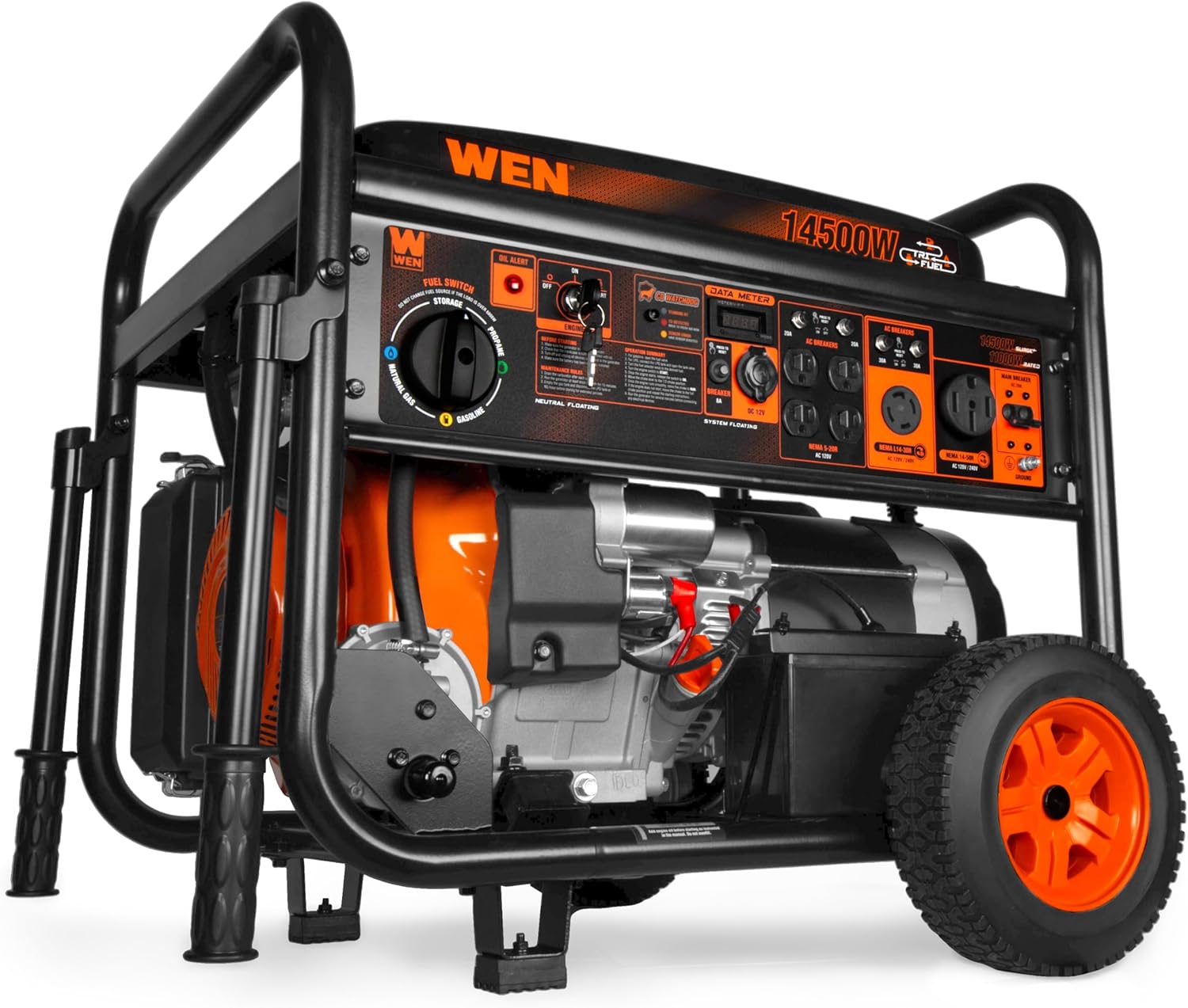 WEN 14,500-Watt 120V/240V Tri-Fuel Generator for Gas Propane Natural Gas Transfer-Switch Ready wourant
