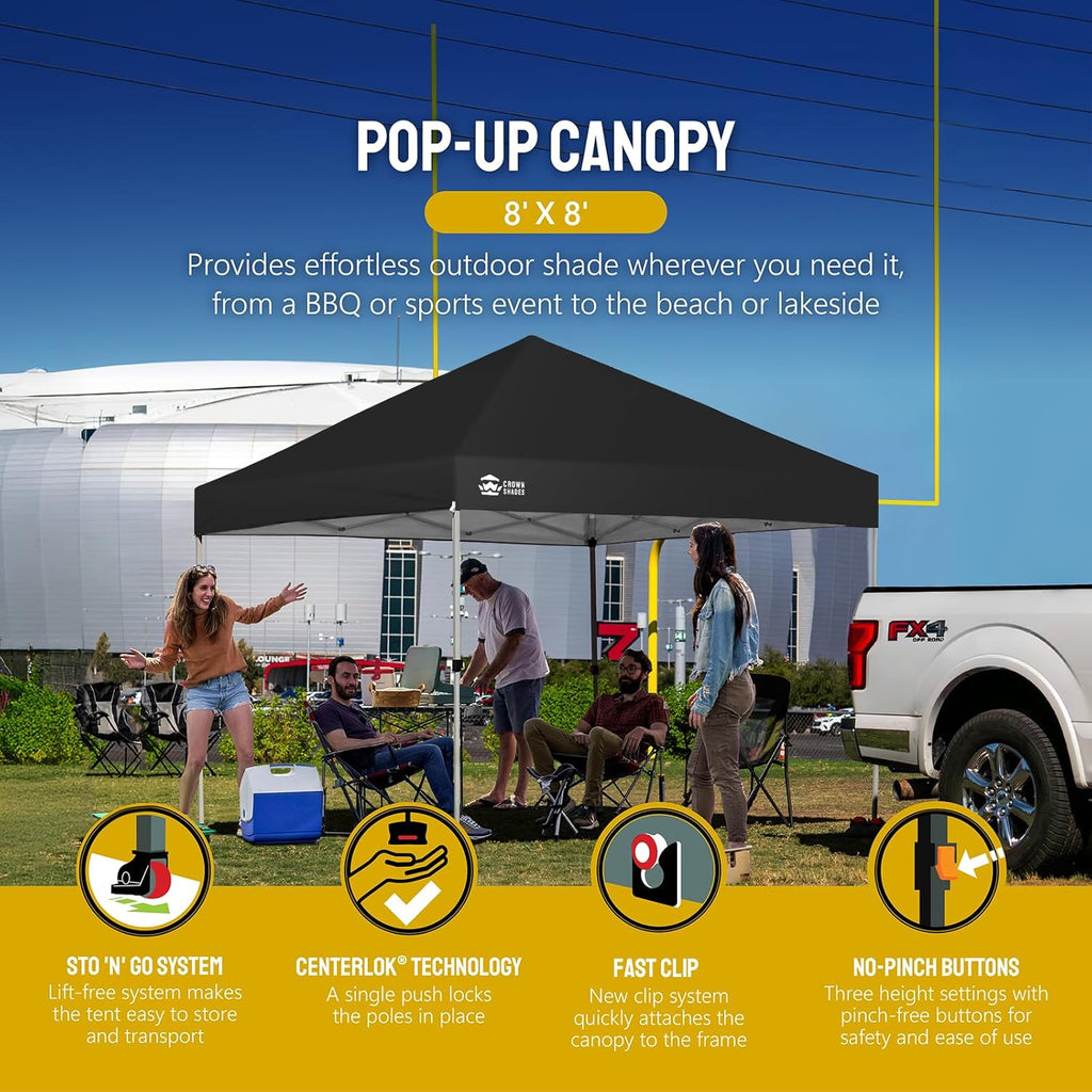 10x10 Pop-Up Awning - One-Click Installation Beach Tent - Outdoor Sunshade Silver Coated Top, 3 Heights and 4 Sand Pockets wourant