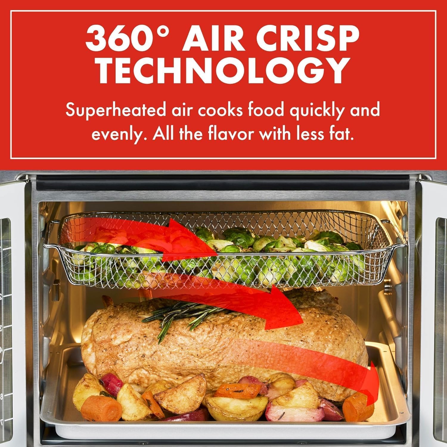 Extra Large French Door Air Fryer Toaster Oven Combo 24 Cooking Functions Digital Controls wourant