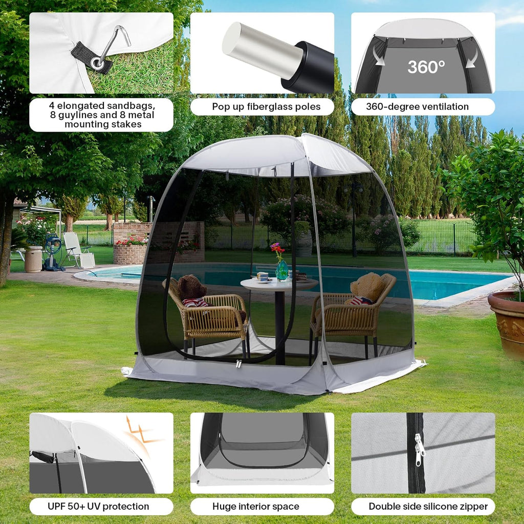 Screen gazebo, sleeps 6-10-15 people Igloo-style canopy tent with mosquito net on the sides Perfect for garden, patio, backyard wourant