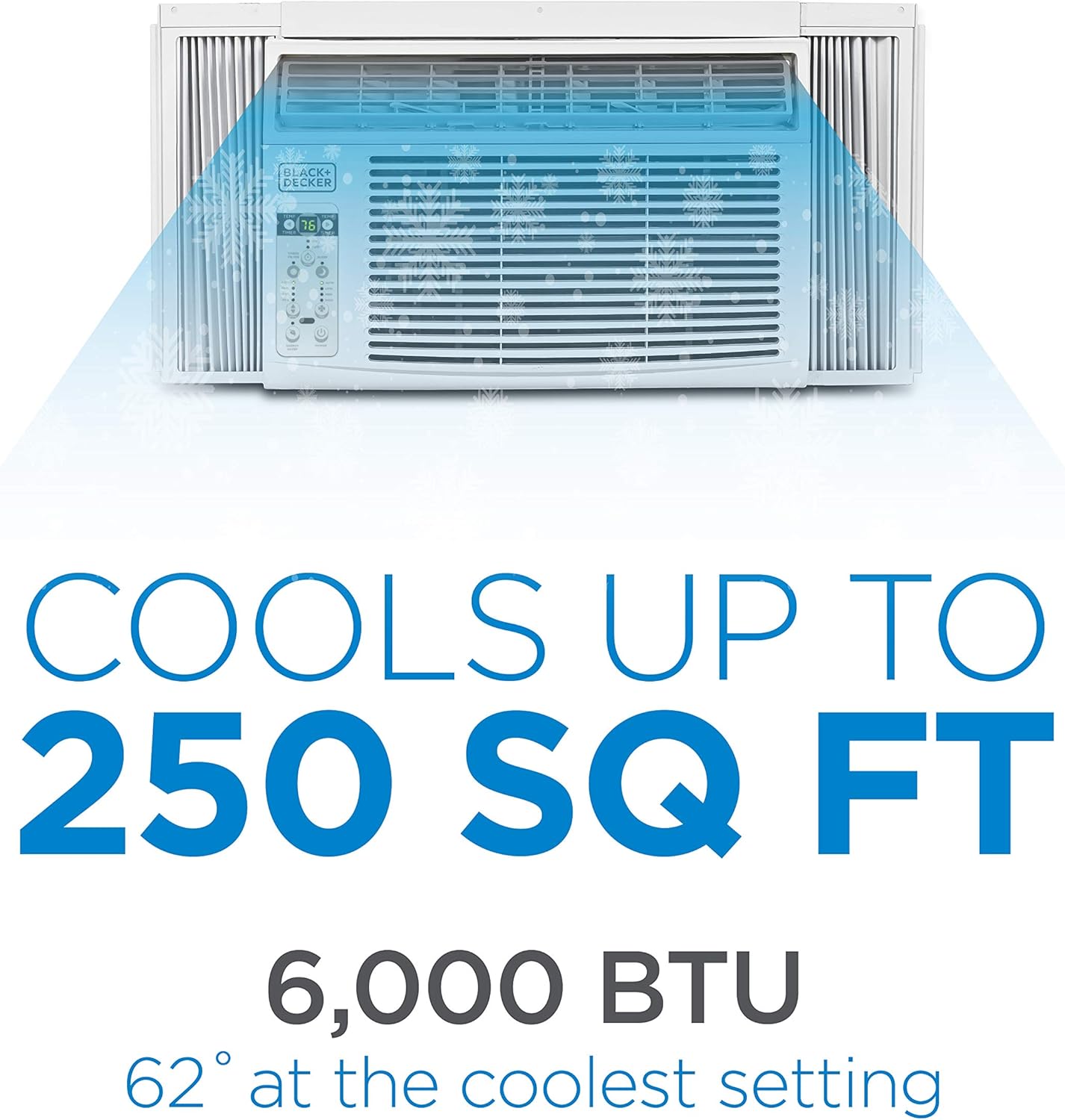 BLACK+DECKER Window Air Conditioner 5000 BTU, Cools Up to 150 Square Feet, AC Unit with Mechanical Controls, Manual Fan Only and Cool Settings, BD05MWT6, White wourant