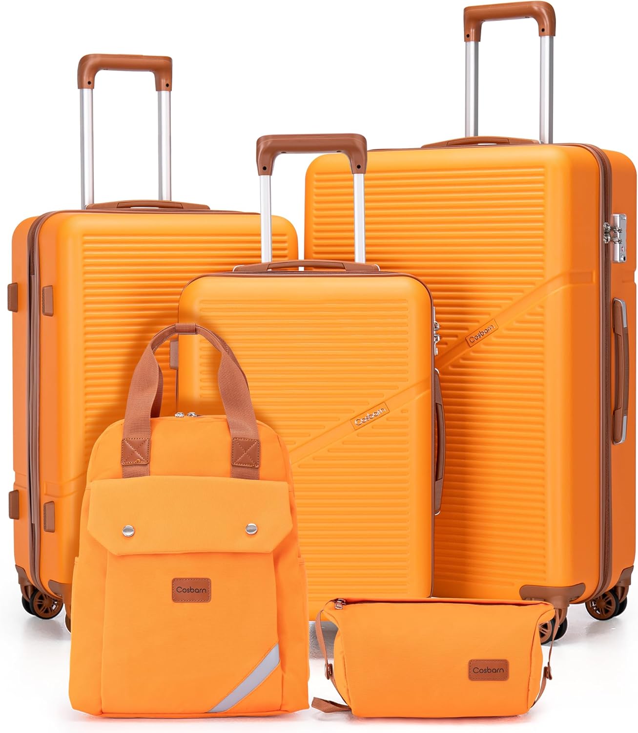 5-Piece Luggage Set with Spinner Wheels, Hard-Shell ABS Luggage Set with Tsa Lock, Lightweight Hard-Shell Waterproof Travel Case, Unisex, Gray wourant