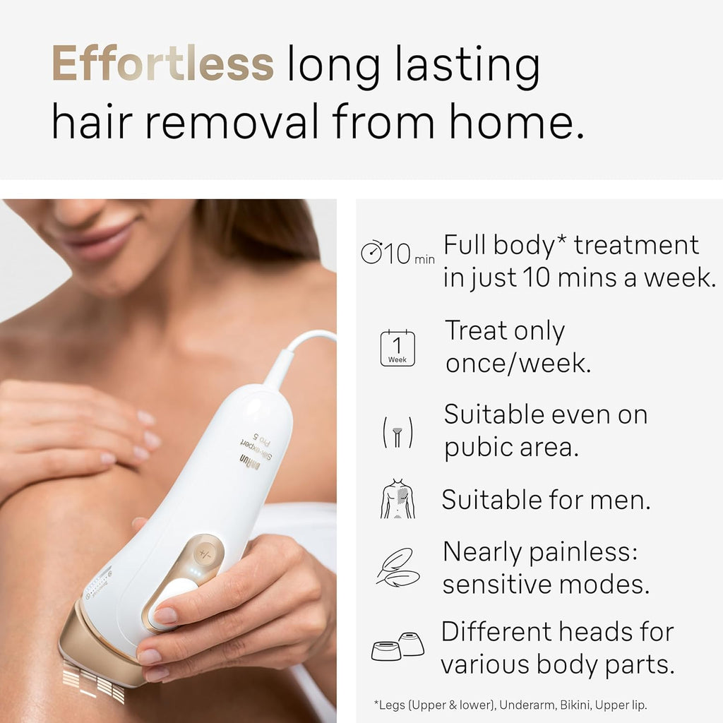 Braun IPL at Home Laser Hair Removal for Women and Men, Silk Expert Pro 5 PL5137 with Venus Swirl Razor, Long-Lasting Reduction in Hair Regrowth for Body & Face, Corded, PL5137 wourant