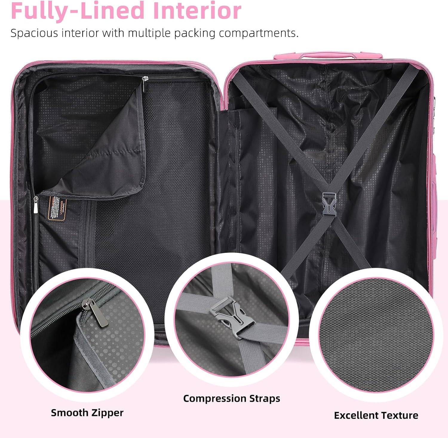 6-piece luggage set, expandable hardshell suitcase set with spinner wheels, lightweight rolling luggage set wourant