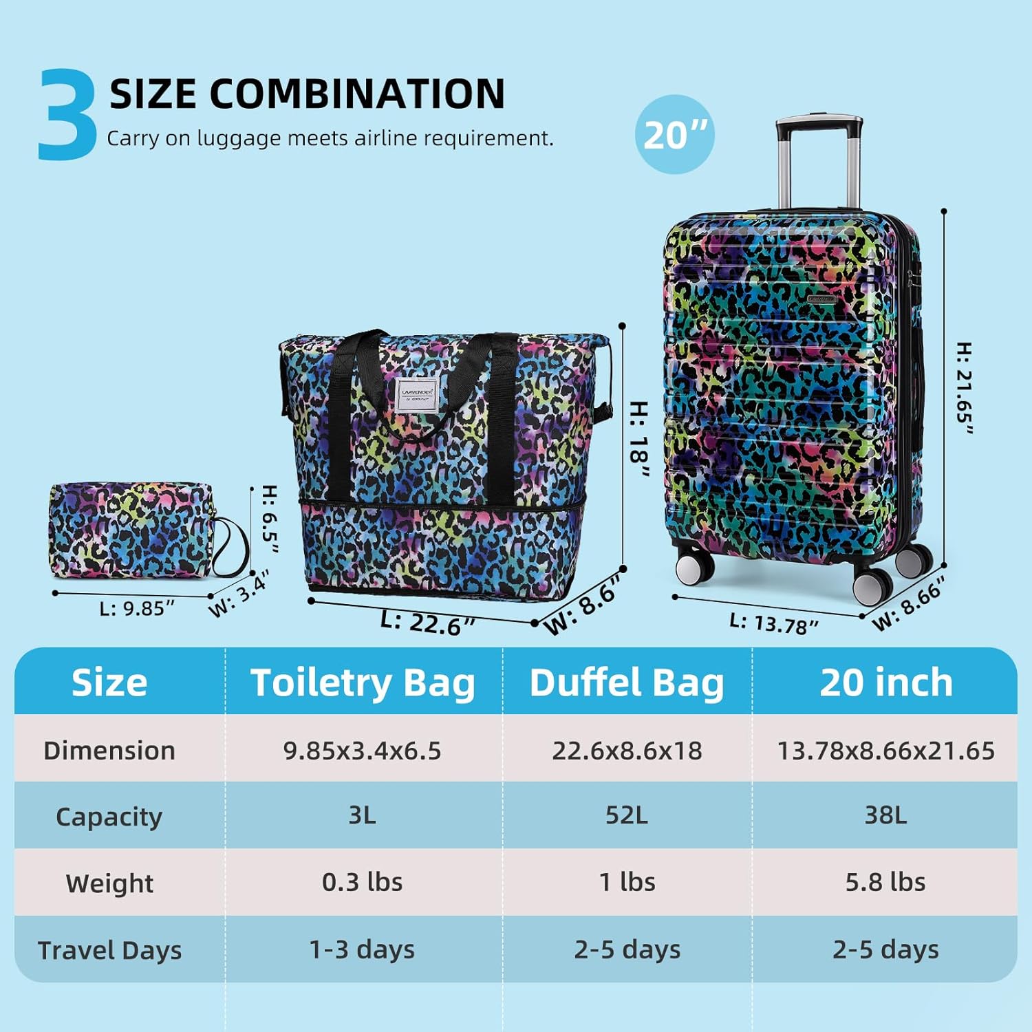 6-piece luggage set, expandable hardshell suitcase set with spinner wheels, lightweight rolling luggage set wourant