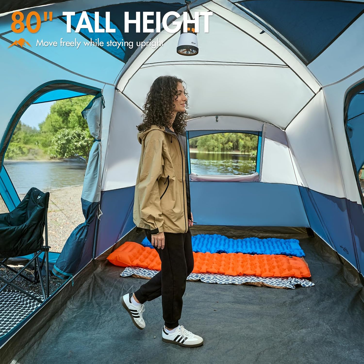 PORTAL 6/8/10 Person Family Camping Tent with Screen Room, Water Resistant Big Tunnel Tent with Rainfly, Large Family Tent for Outdoor Camping, Party wourant
