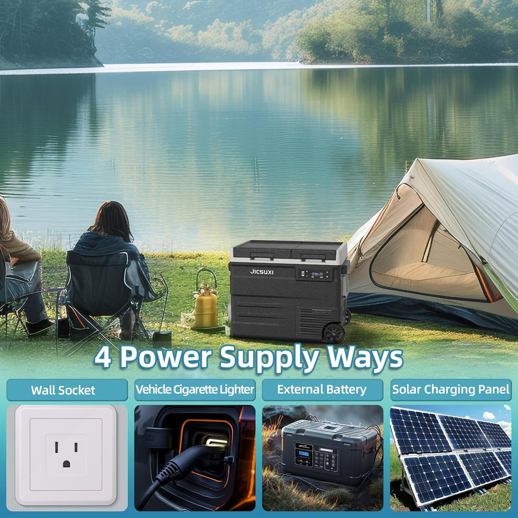 12V Car Refrigerator, 17 Quart Portable Freezer 12 Car Fridge (-4F~68F) Compressor Electric Cooler with 12/24V DC 110-240V AC, APP Control For Car Truck RV Camping, Travel Outdoor Home wourant