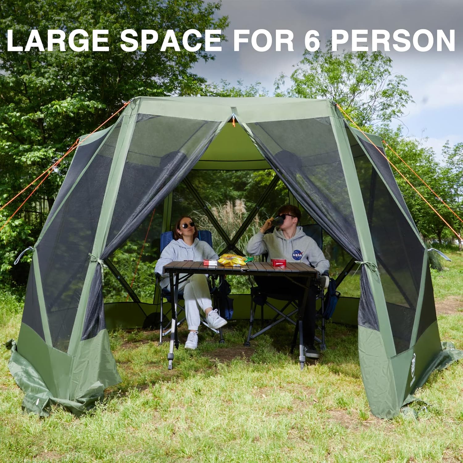 Pop up Screen House Tent for Camping 11.5 x 9.8 ft, Instant Screened Gazebo Canopy with Netting, Portable Shelter Enclosure wourant