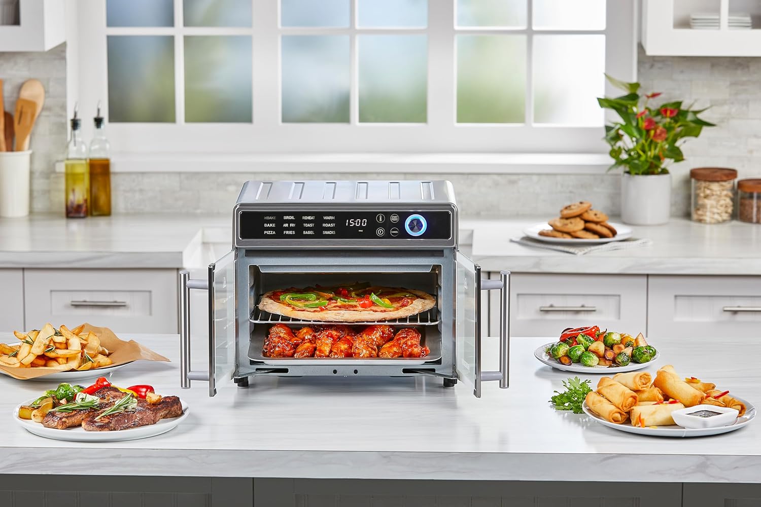 BLACK+DECKER Crisp 'N Bake Air Fryer Toaster Oven Combo, 12 in 1 Countertop Convection Oven Cooks Food Fast wourant