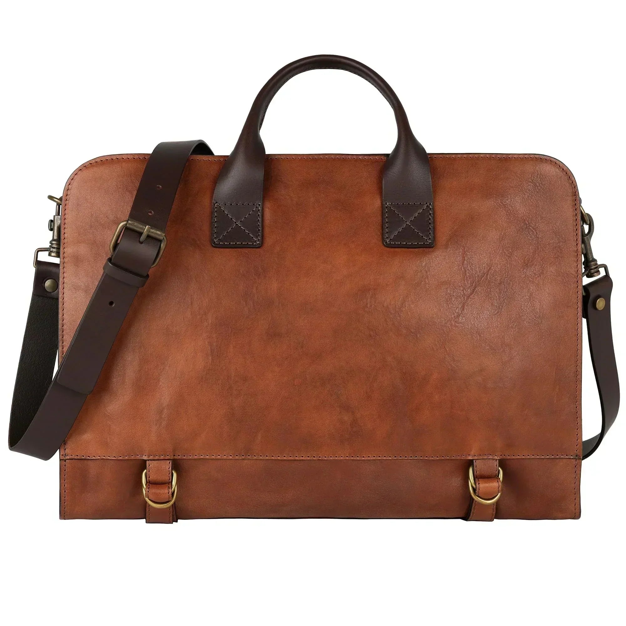 Leather Briefcase for Laptop Attache Case Messenger Bag for Men and Women wourant