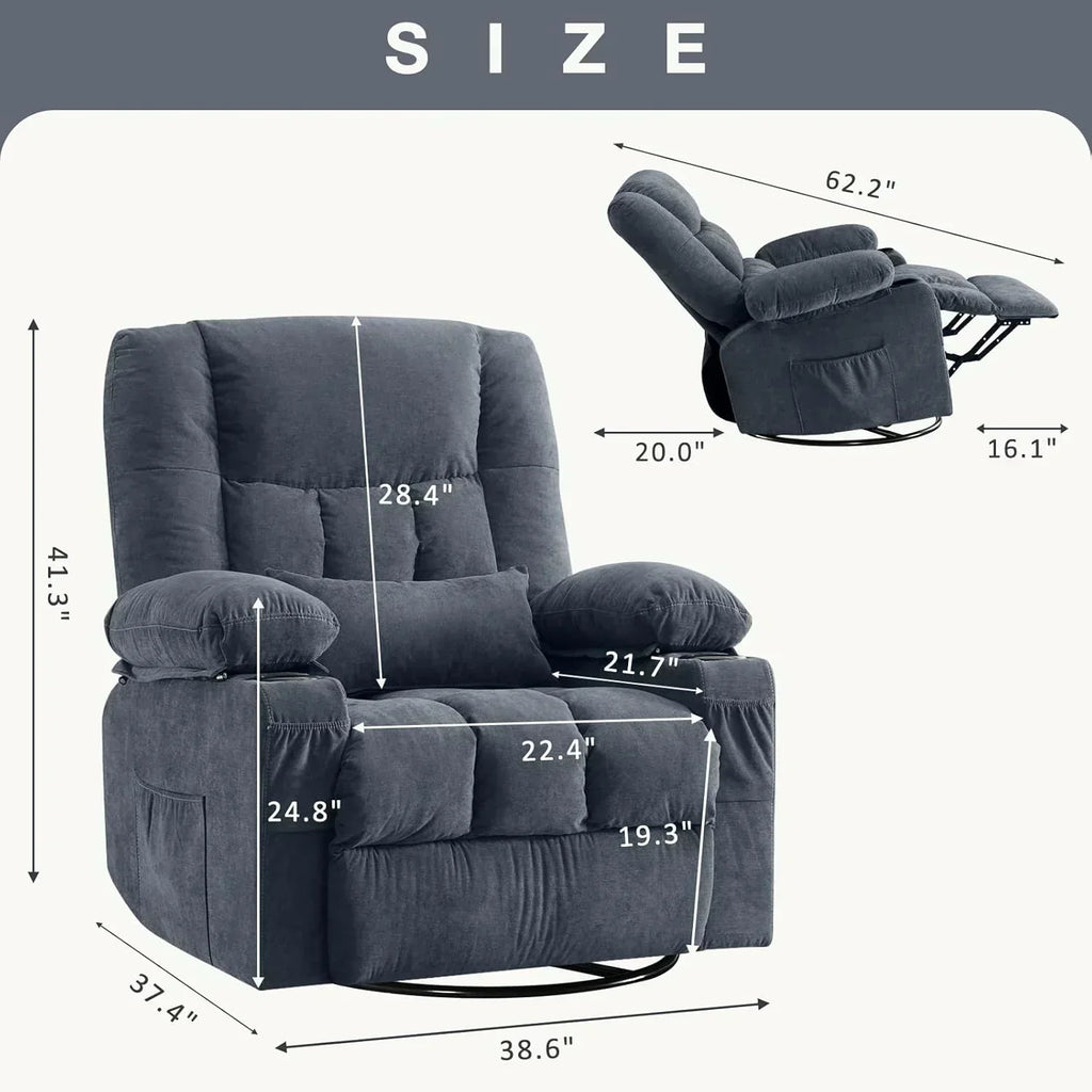 Massage rotating rocking lounge chair with vibration massage and calorie metering functions wourant