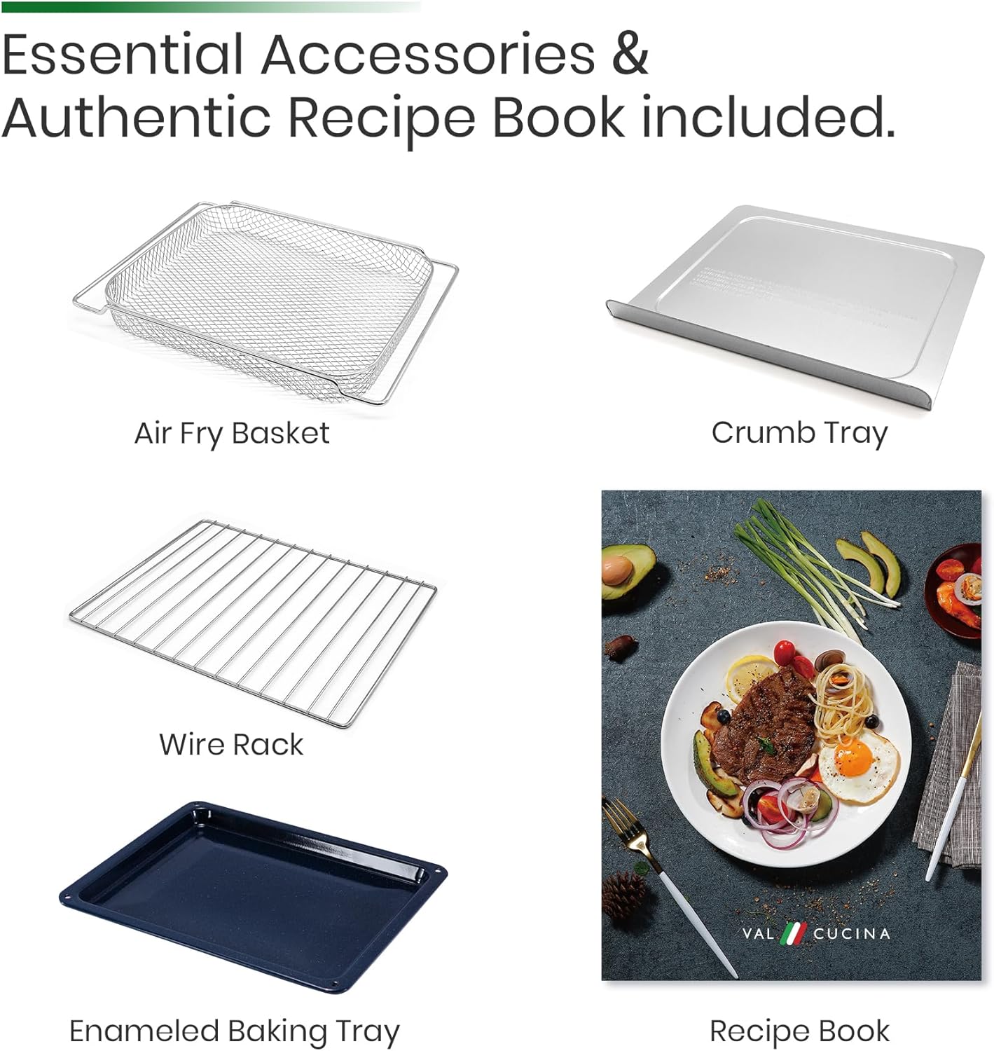 Infrared Heating Air Fryer Toaster Oven, Extra Large Countertop Convection Oven 10-in-1 Combo, 6-Slice Toast, Enamel Baking Pan Easy Clean with Recipe Book, Black Matte Stainless Steel wourant
