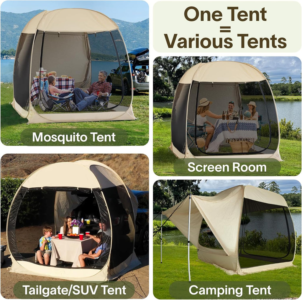 Screen gazebo, sleeps 6-10-15 people Igloo-style canopy tent with mosquito net on the sides Perfect for garden, patio, backyard wourant
