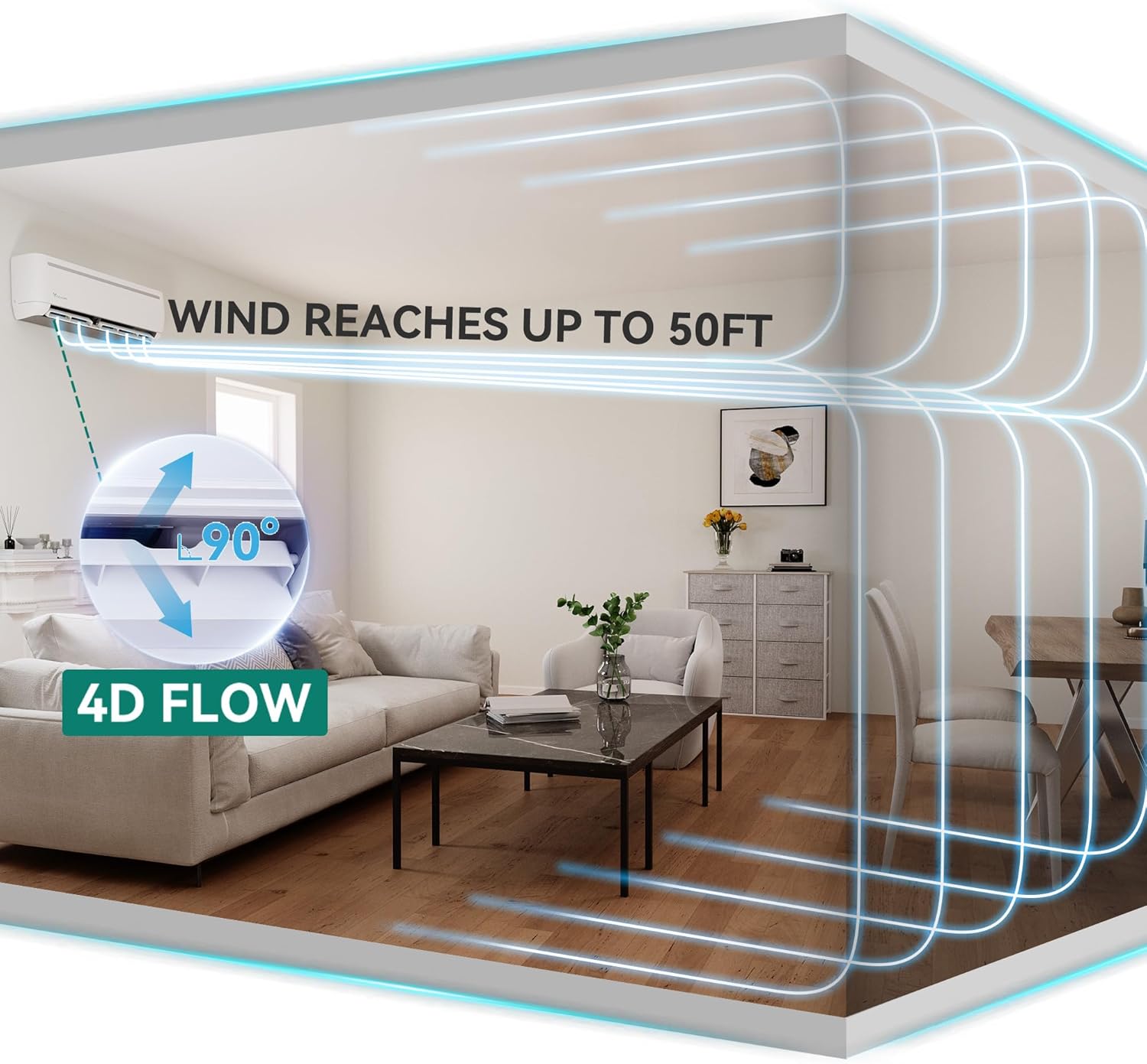 12000 BTU Mini Split Air Conditioner Heat Pump System, Wifi Enabled 20 SEER2 115V Inverter Ductless AC Cool Up to 750 Sq. Ft, Compatible with Alexa, Complete Installation Kit, White wourant