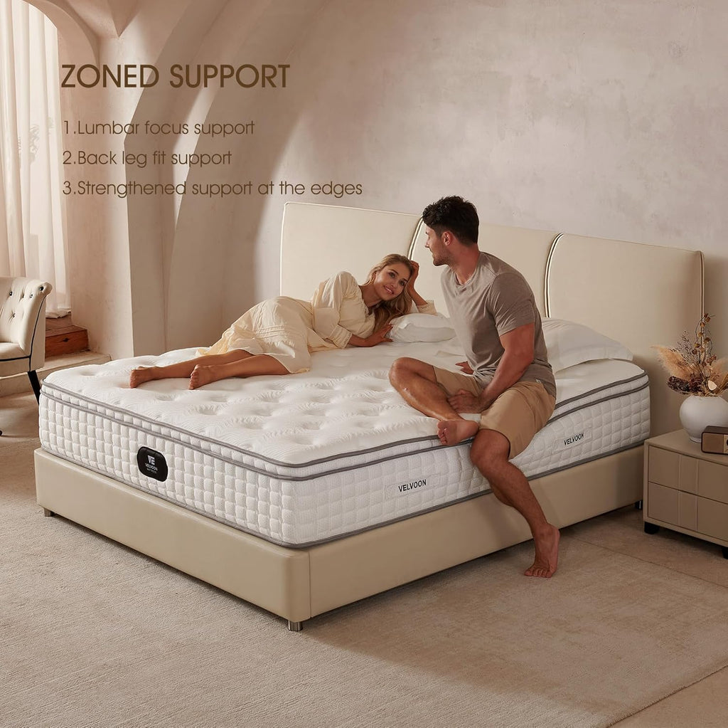 Queen Mattress,12 inch Cooling Gel Memory Foam Mattress,Cool Sleep,Pressure Relief with Medium Firm Support,Improves Sleep,CertiPUR-US Certified for Materials,No Fiberglass,Mattress in a Box woonhhop