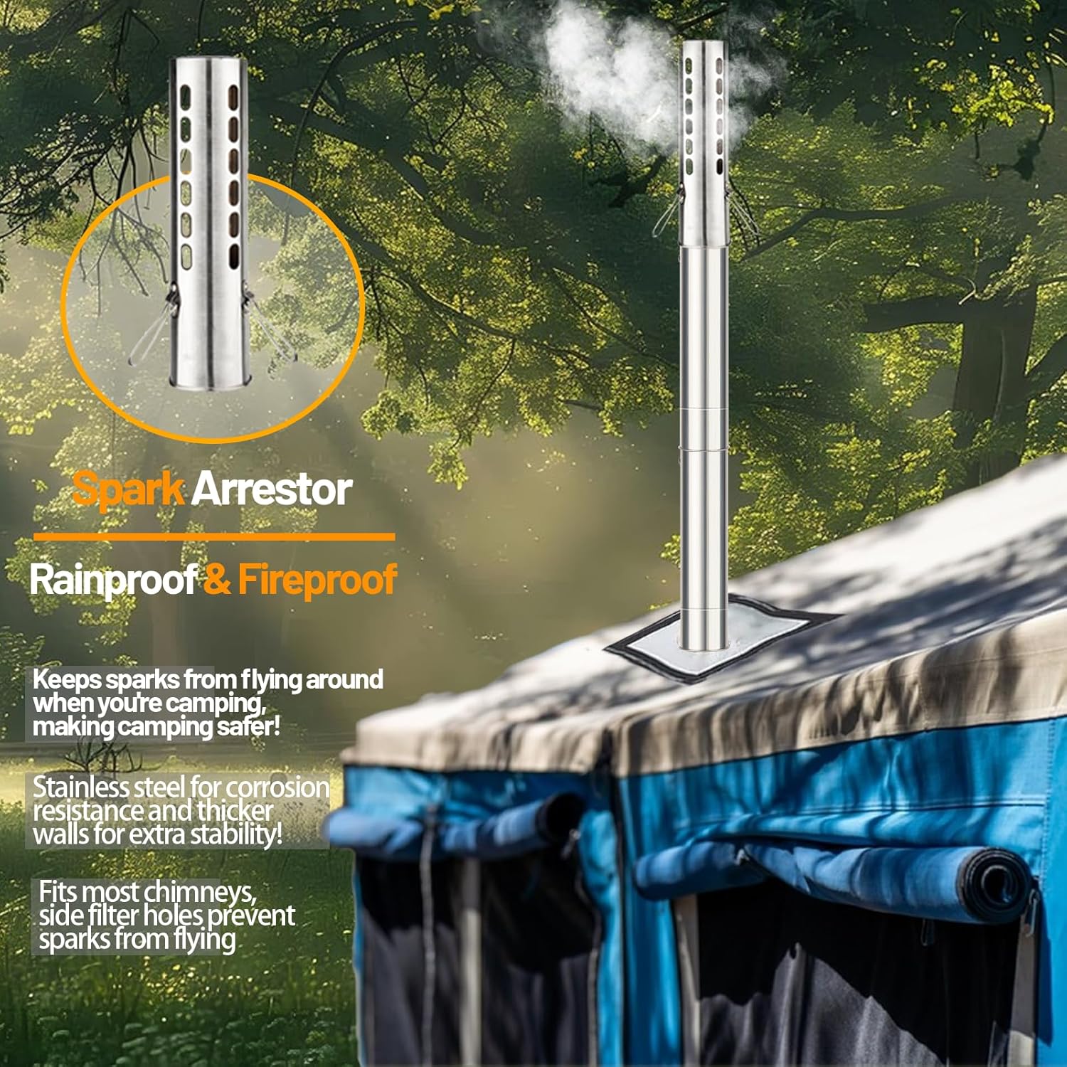 Hot Tent Stove Wood Stove, Small Wood Stove for Outdoor Heating and Cooking, Ice Fishing, Hunting wourant
