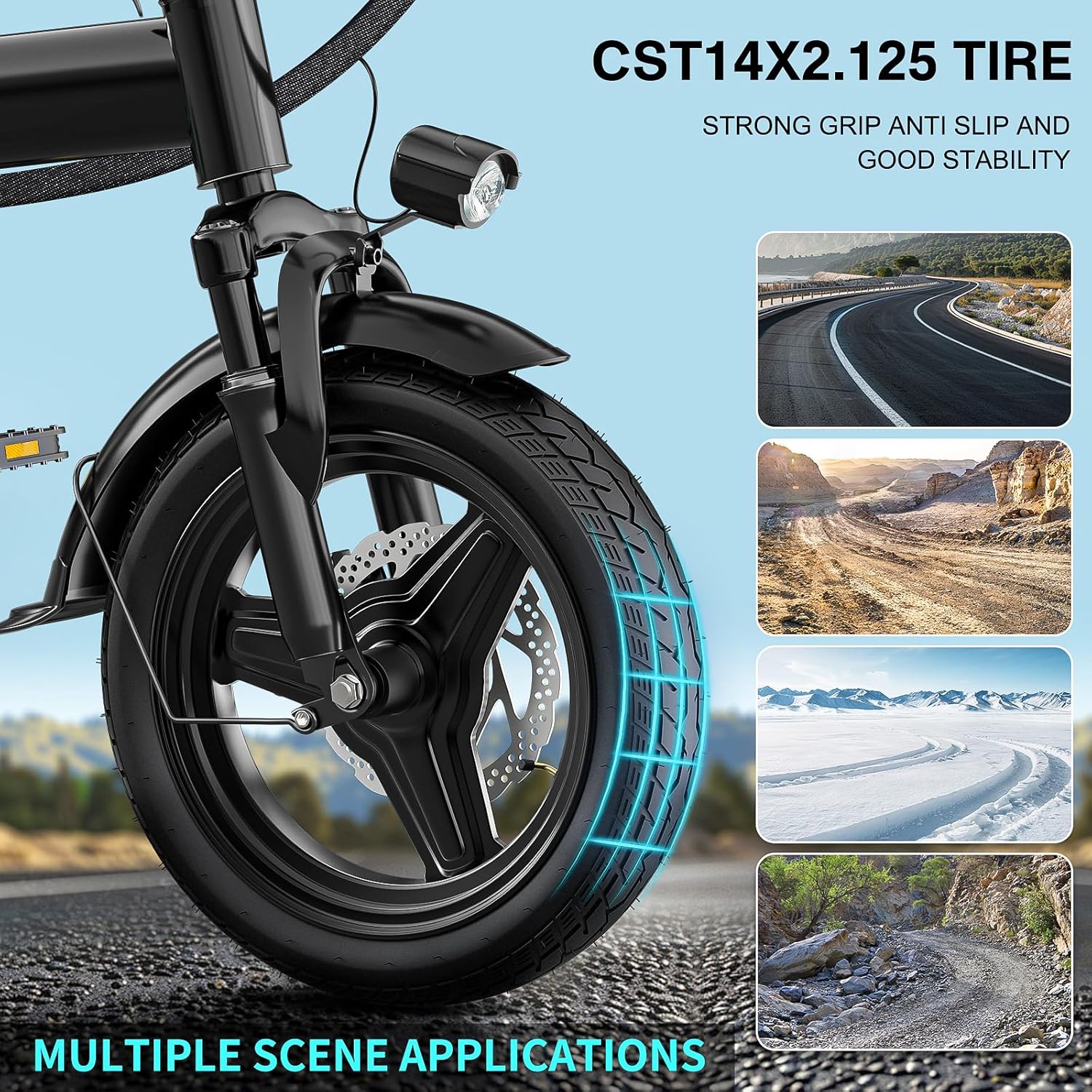Electric Bike for Adults Teens Folding E-Bike Commuter City Foldable ebike Motor 48V 24MPH wourant