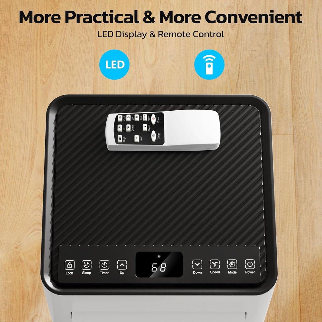 ZAFRO 8,000 BTU Portable Air Conditioners, 4 Modes Portable AC Unit with Fast Cooling/Energy Efficient/Remote/24Hrs Timer for Bedroom/Dorms/Indoor Rooms, White wourant