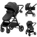Accombe 2 in 1 Baby Stroller Convertible Bassinet Pushchair for Infants and Newborns 0-36 Months wourant