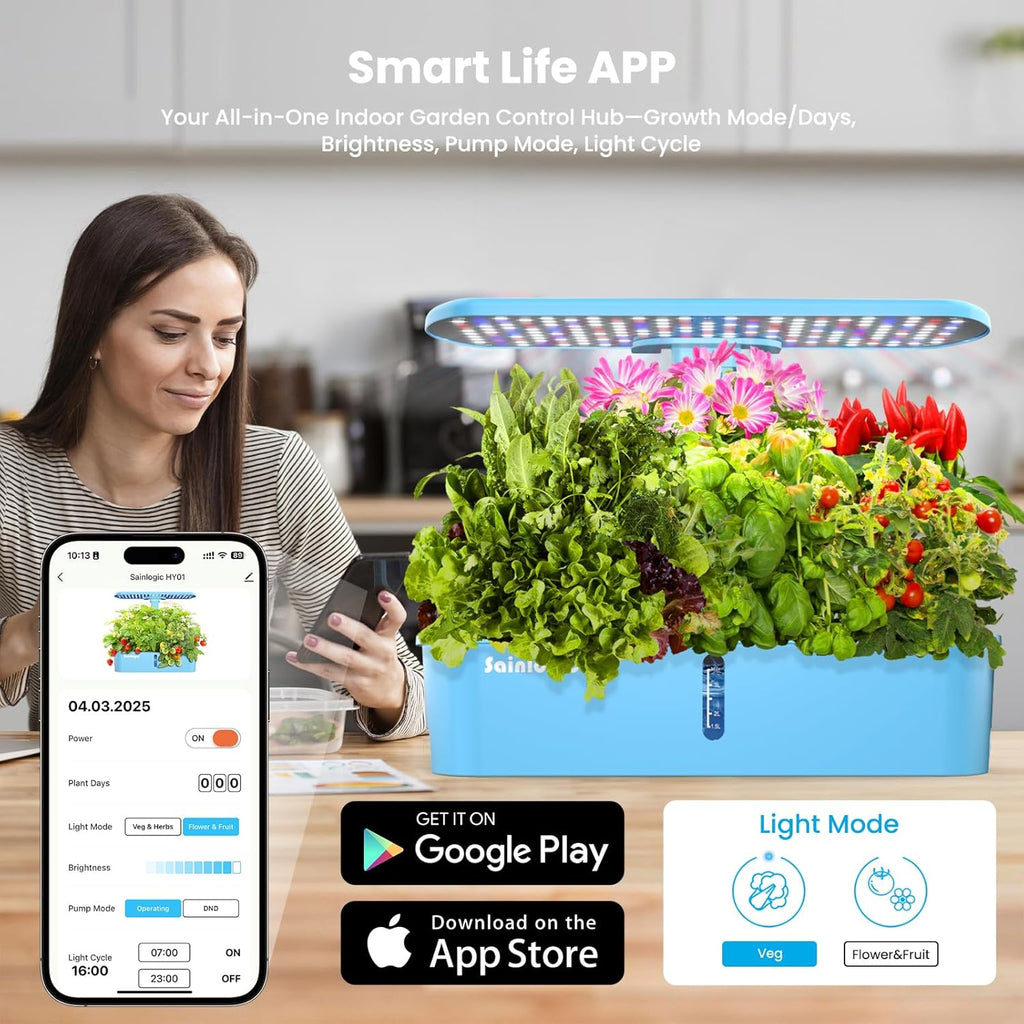 Hydroponic Planting System Kit, 12 Watering Planters, Smart Indoor Garden with APP and WiFi Connection wourant