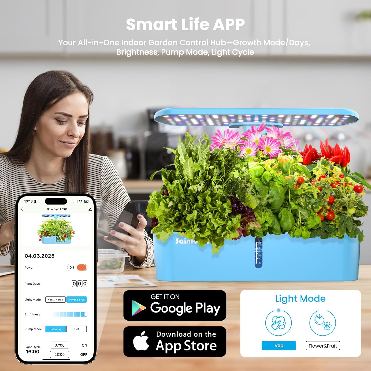 Hydroponic Planting System Kit, 12 Watering Planters, Smart Indoor Garden with APP and WiFi Connection wourant