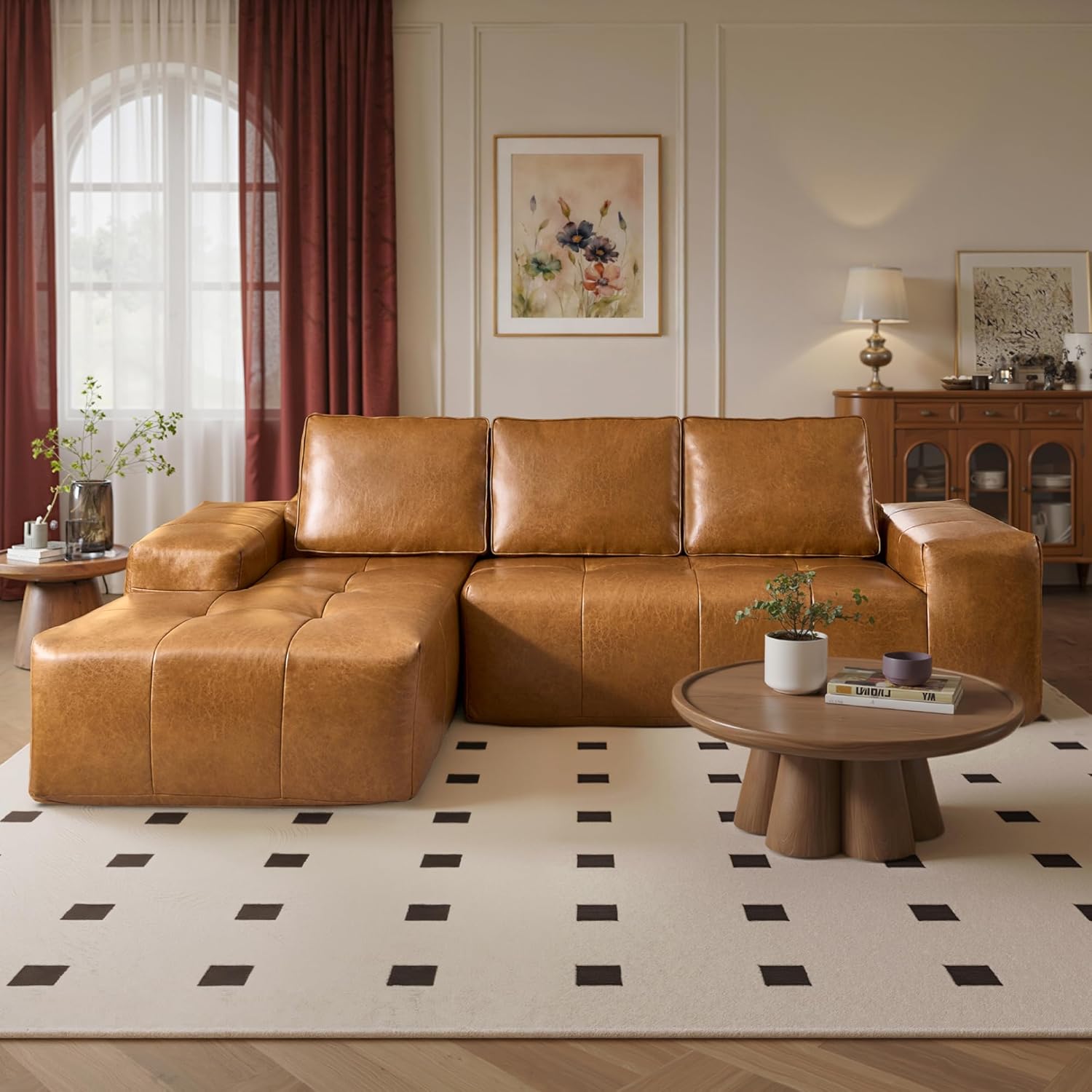 Ovios 104" Cloud Section Sofa L-shaped lounge chair, modern modular sofa wourant
