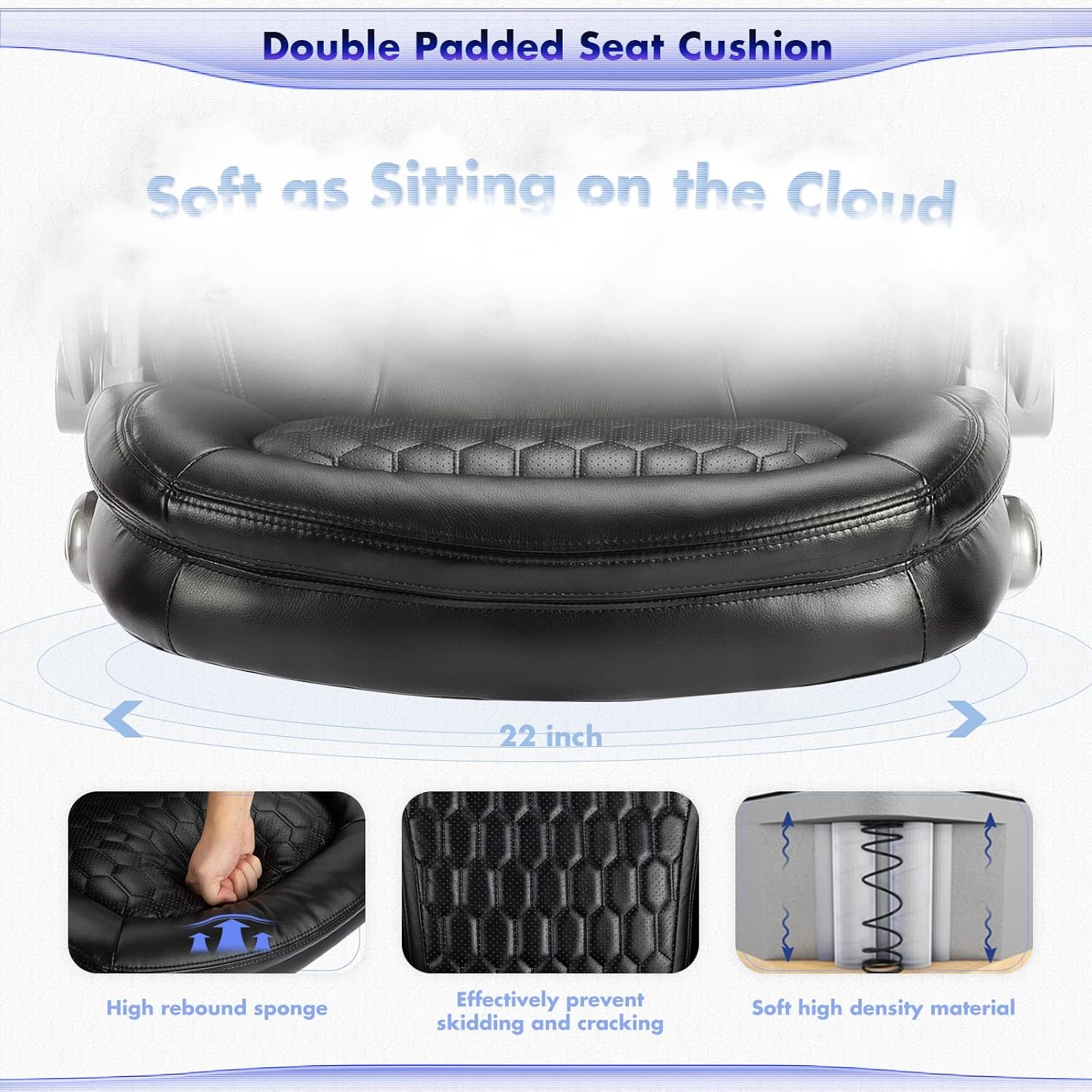 Executive Office Chair Computer Desk Chair Swivel Home Office Chair Upgraded Casters wourant