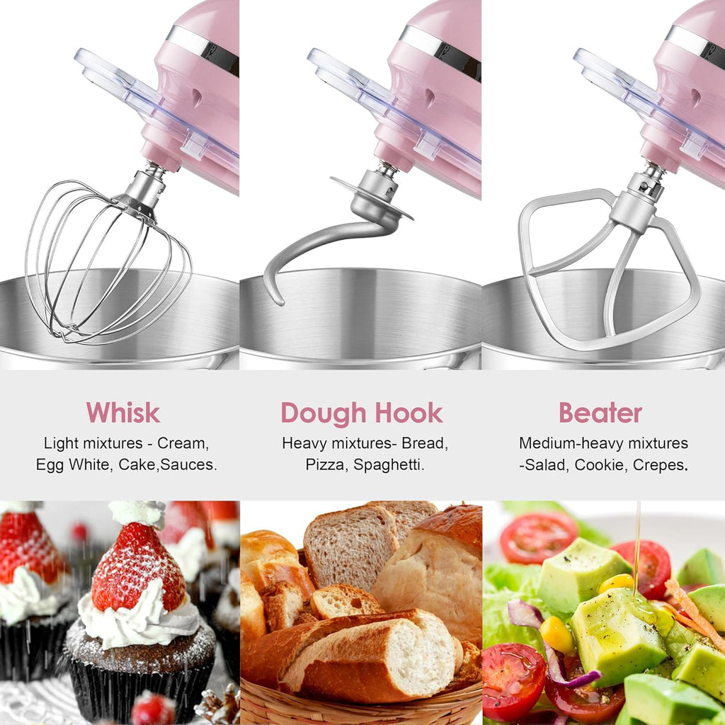 Aucma Stand Mixer,6.5-QT 660W 6-Speed Tilt-Head Food Mixer, Kitchen Electric Mixer with Dough Hook wourant