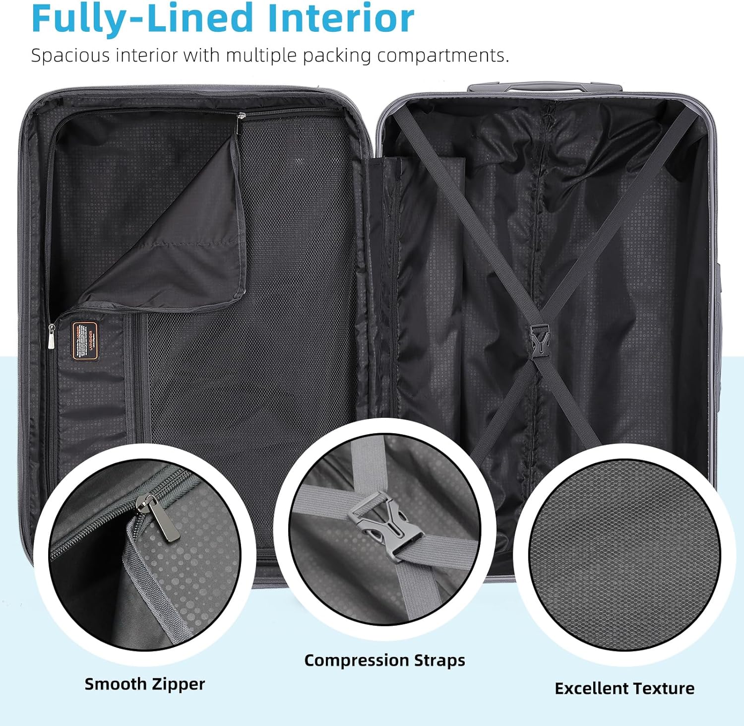 6-piece luggage set, expandable hardshell suitcase set with spinner wheels, lightweight rolling luggage set wourant