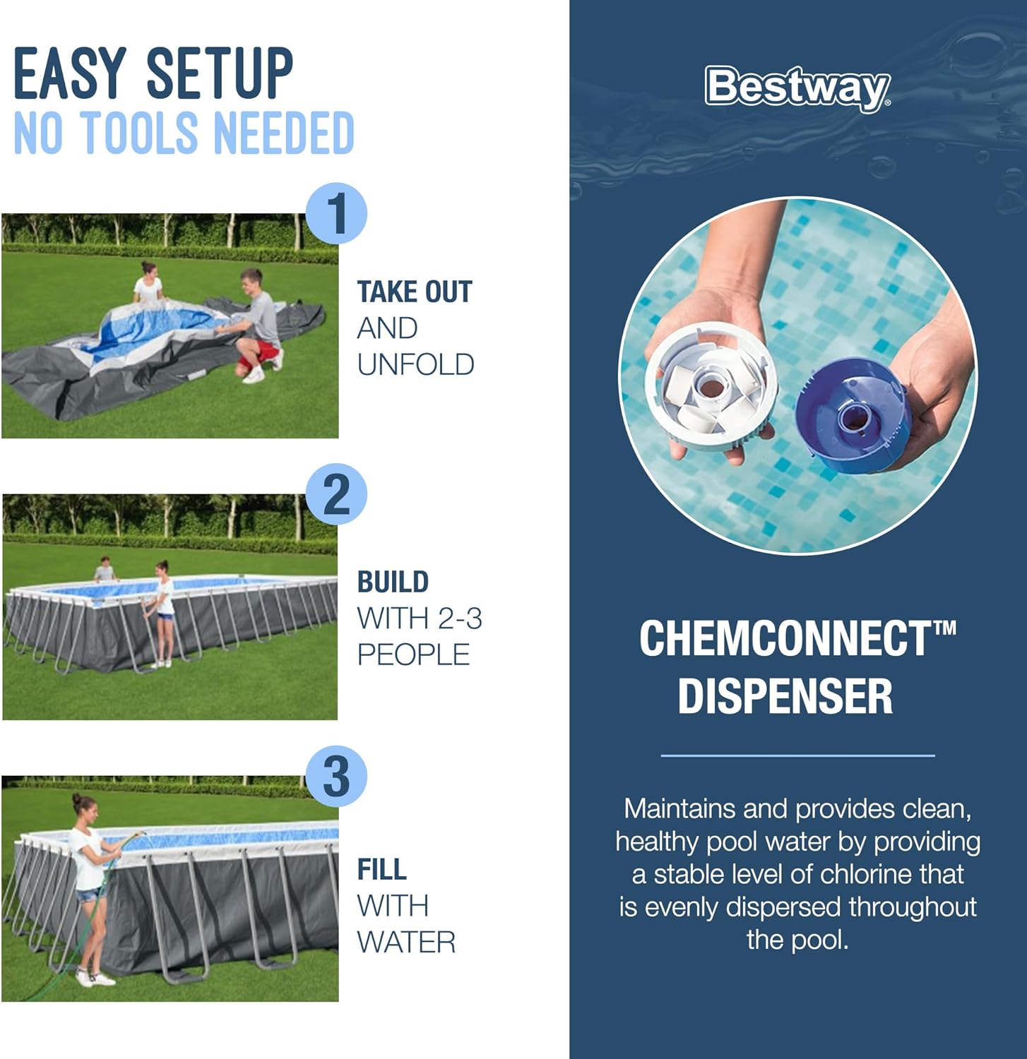 Power Steel 14' x 8'2" x 39.5" Oval Above Ground Pool Set | Includes 530gal Filter Pump, Ladder, ChemConnect Dispener wourant