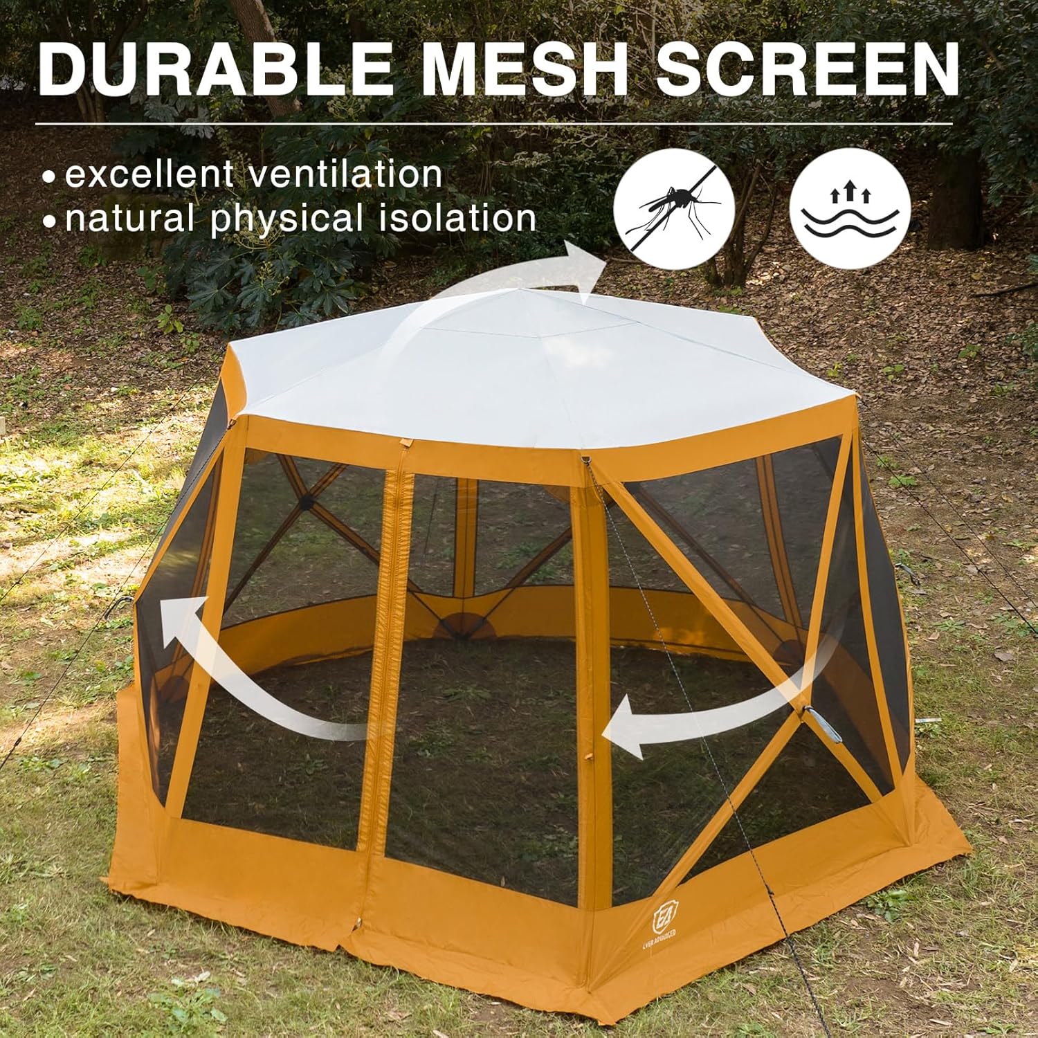 Pop up Screen House Tent for Camping 11.5 x 9.8 ft, Instant Screened Gazebo Canopy with Netting, Portable Shelter Enclosure wourant