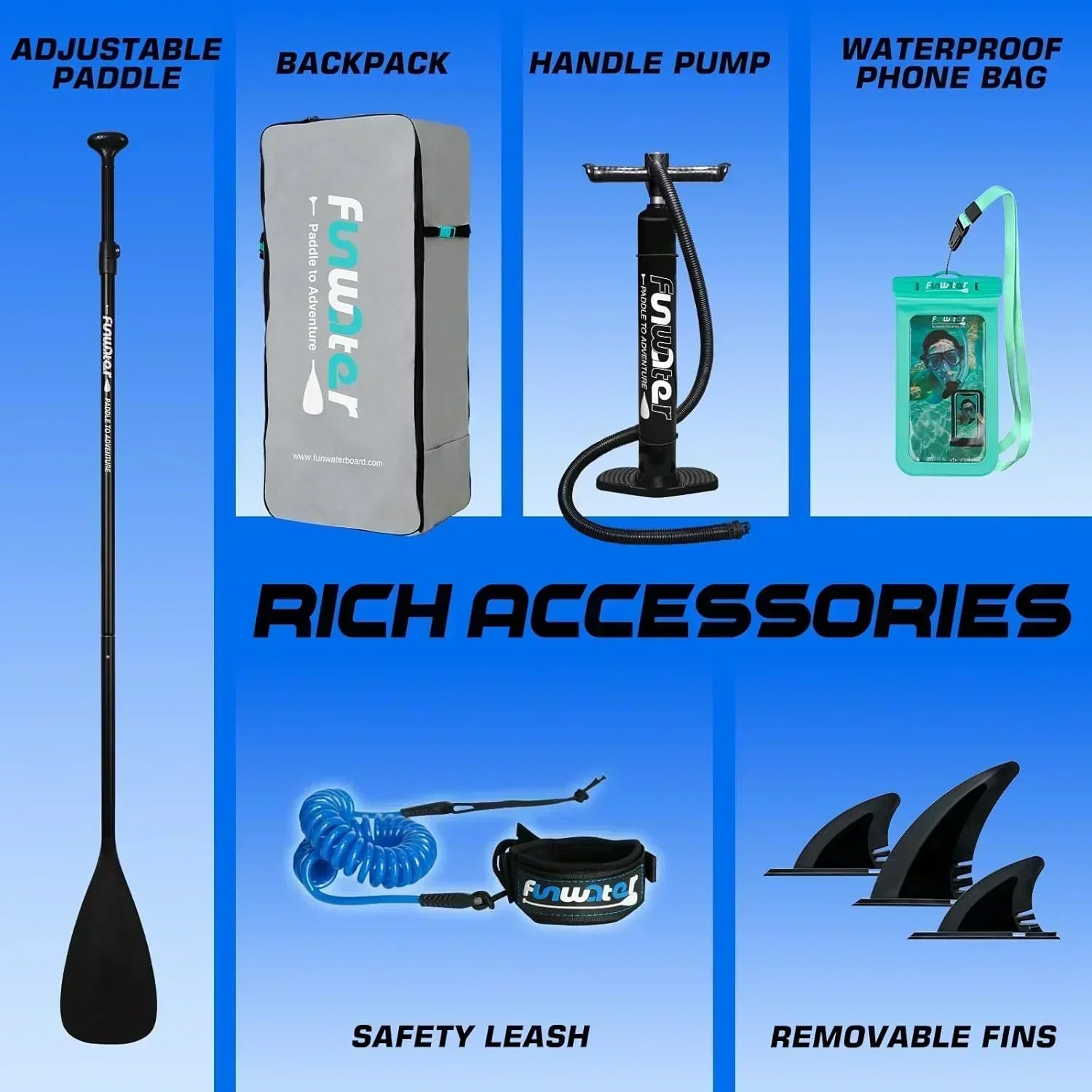 FunWater Stand Up Paddle Board Ultralight Inflatable Paddle Board with SUP Accessories wourant