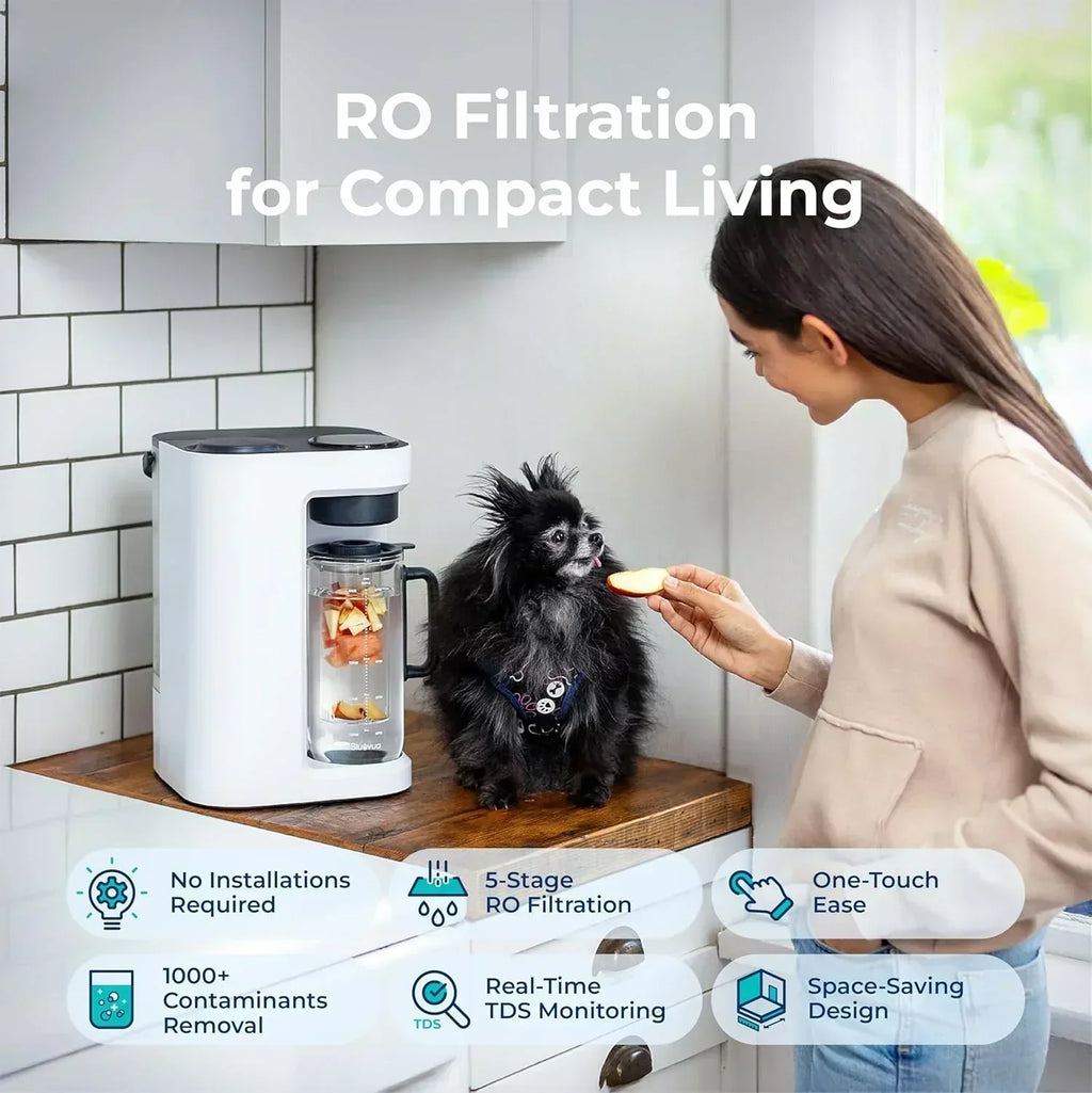 Bluevua RO100ROPOT-Lite(UV) reverse osmosis system countertop water purifier 7-stage purification wourant